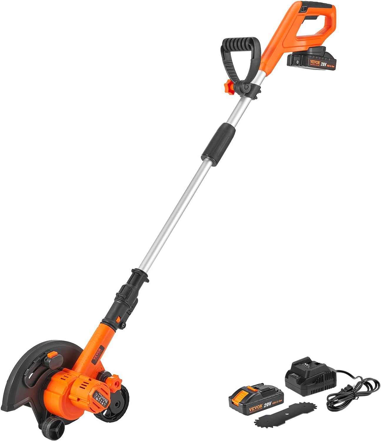 VEVOR Lawn Edger 20 V Battery Powered Cordless Edger 9-inch Blade Edger ...